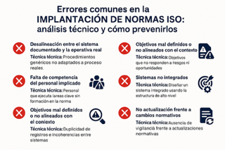 Errores comunes en la implantación de normas ISO: